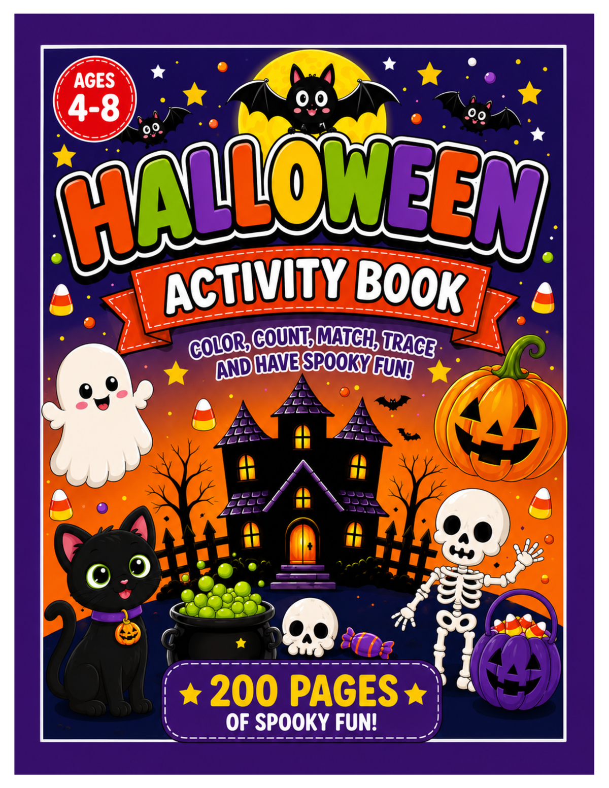 Halloween Activity Book: Color, Count, Match, Trace and Have Spooky Fun!