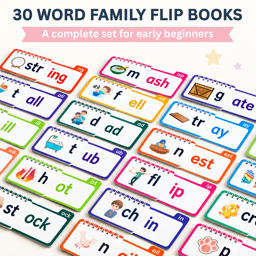 Word Family Phonics Flash Cards