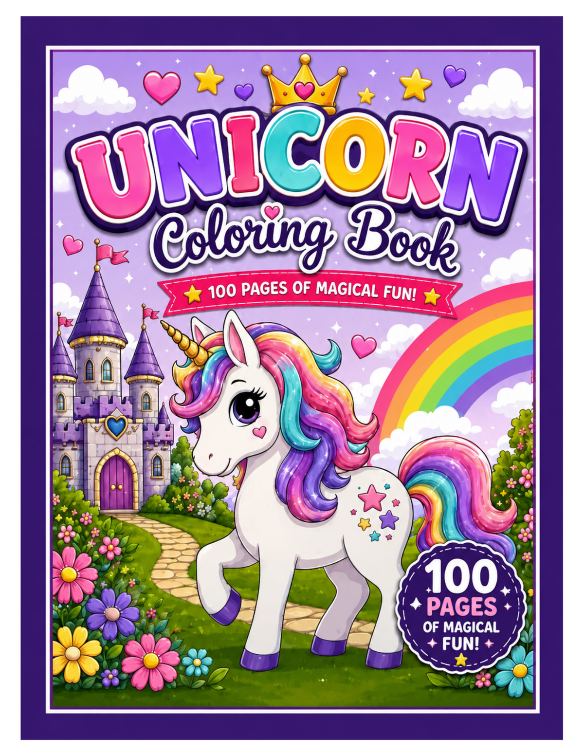 Unicorn Coloring Book: 100 Pages of Magical Fun for Kids Ages 4–8
