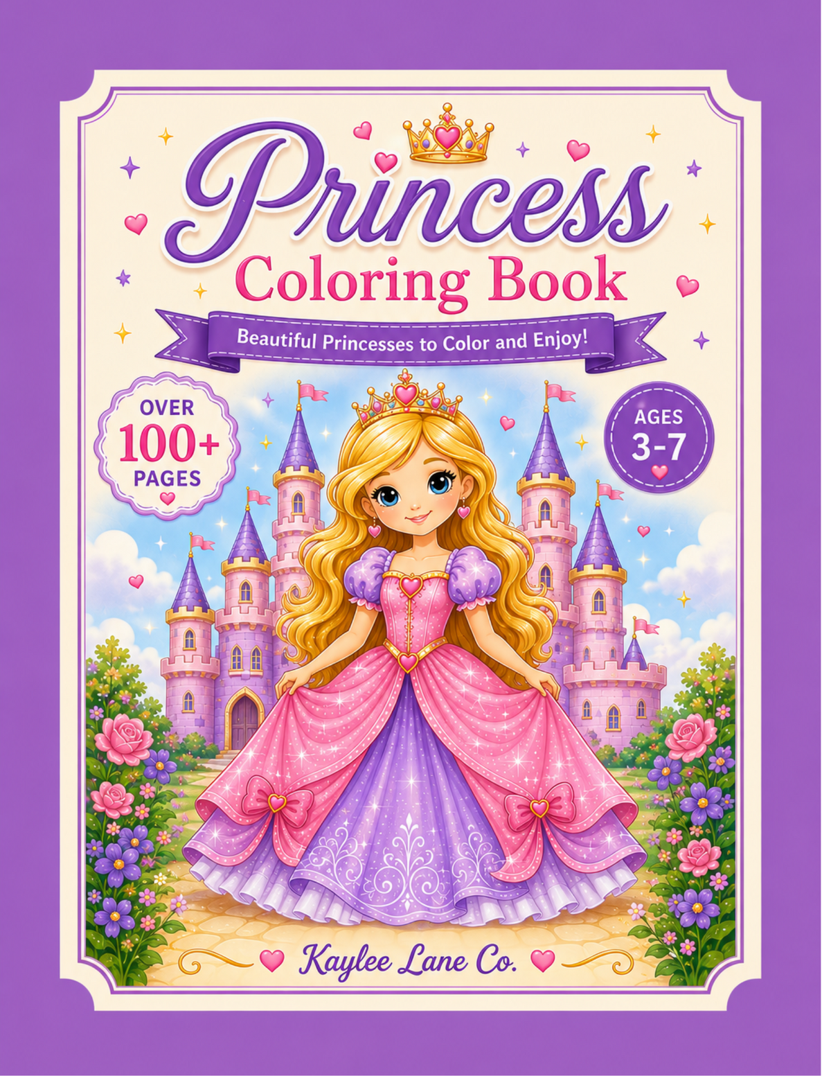 Princess Coloring Book for Girls Ages 3–7: 100+ Beautiful Princesses to Color and Enjoy!